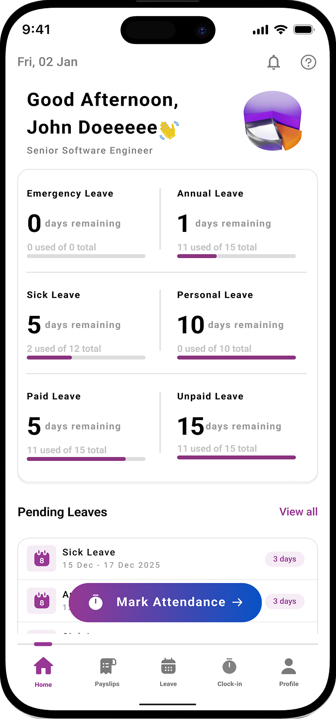 RC ClearPay app - Home screen